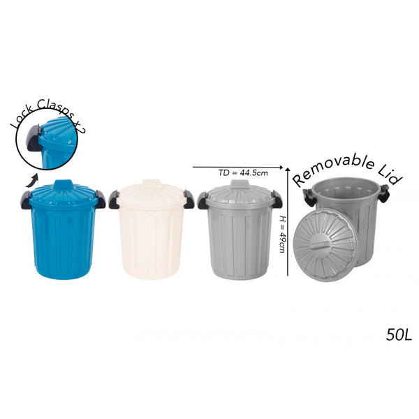 Large Bin With Clip Lid - 50L