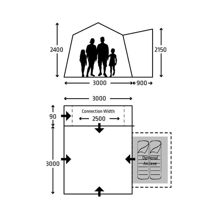 Kampa Cross Air VW Campervan Awning - Towsure