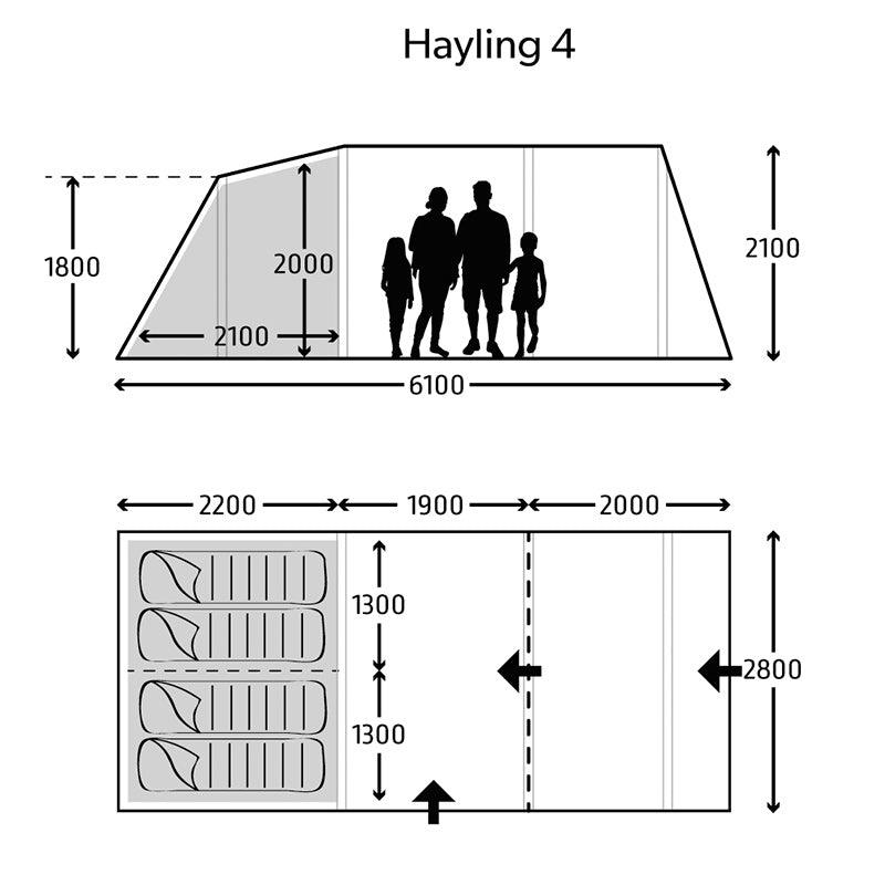 Kampa Hayling 4 AIR Family Tent - Towsure