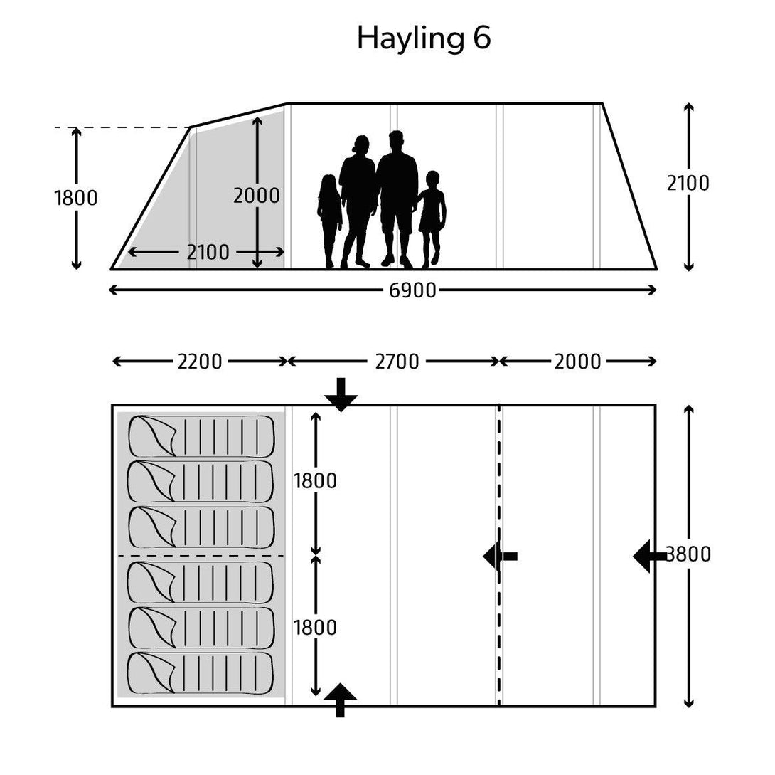 Kampa Hayling 6 AIR Family Tent - Towsure
