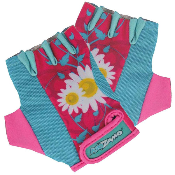 Kidzamo Childrens Cycling Gloves - Pink Daisy