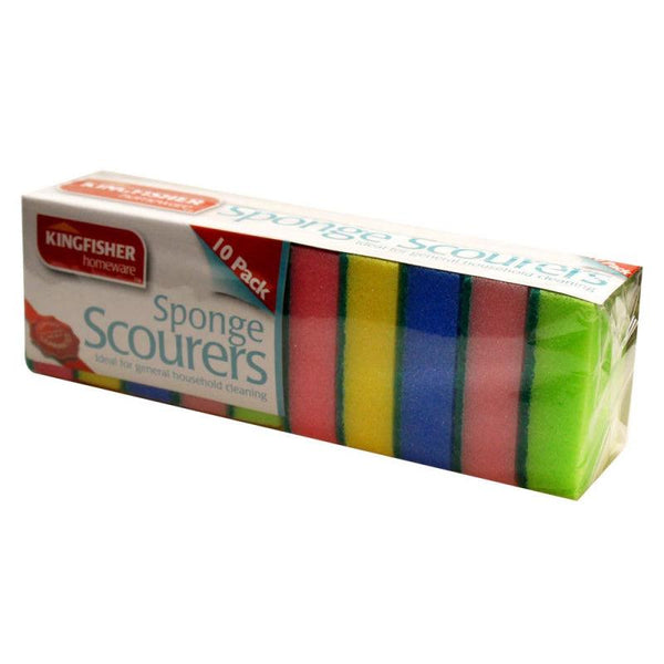 Kingfisher General Purpose Sponge Scourers - 10 Pack - Towsure