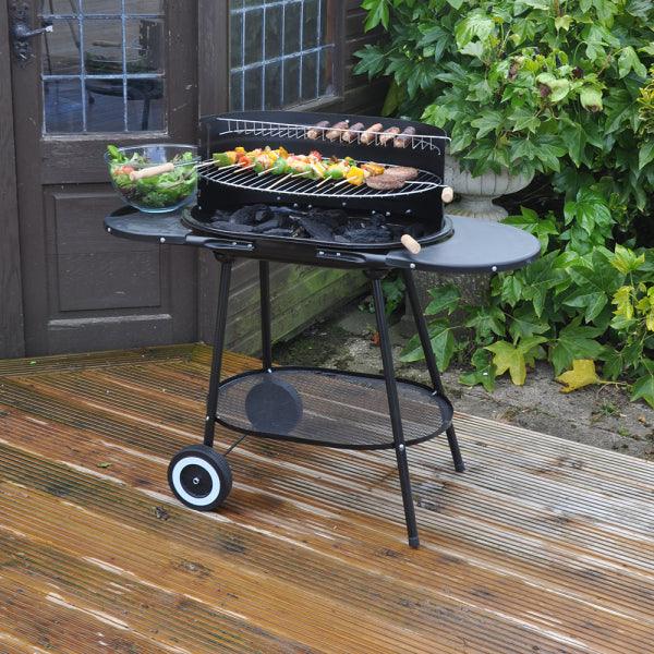 Kingfisher Oval Trolley Charcoal Barbecue - Towsure