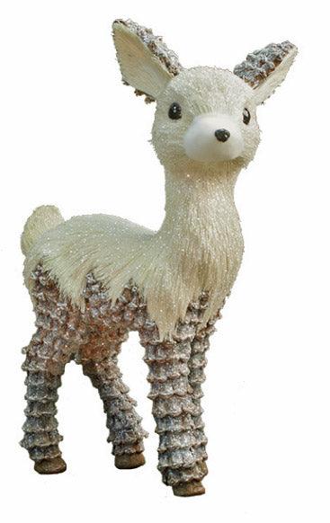 Large Frosted Glitter Christmas Reindeer Figure - 48cm - Towsure