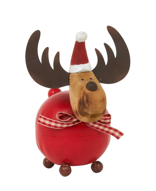 Large Round Metal Christmas Reindeer - 15cm - Towsure