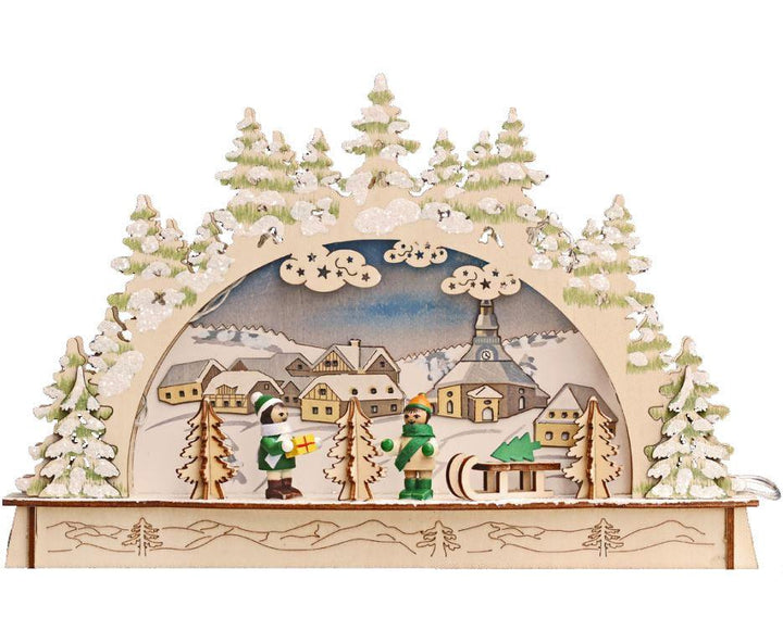 LED Christmas Light Arch - Children Sledging - Towsure