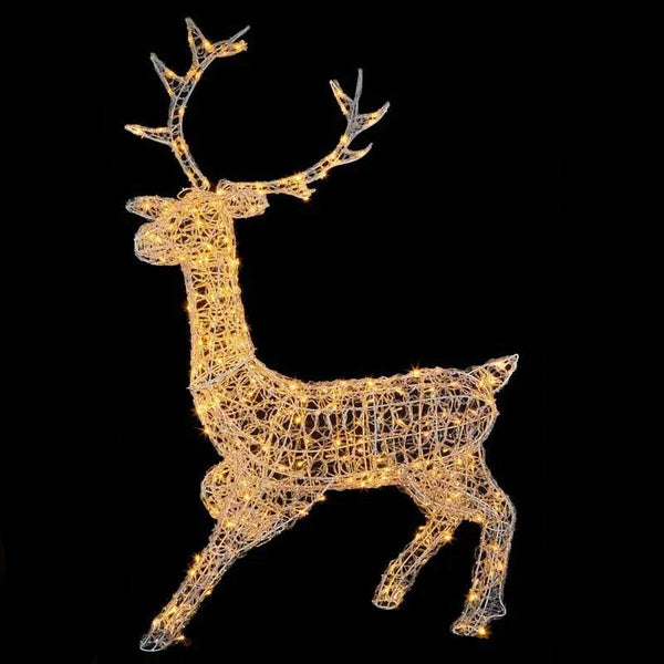 LED Christmas Stag with 300 Warm White Twinkling Lights - 140cm - Towsure