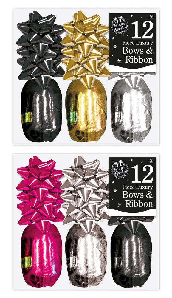Luxury Christmas Bows & Ribbons Set - 12 Piece - Towsure