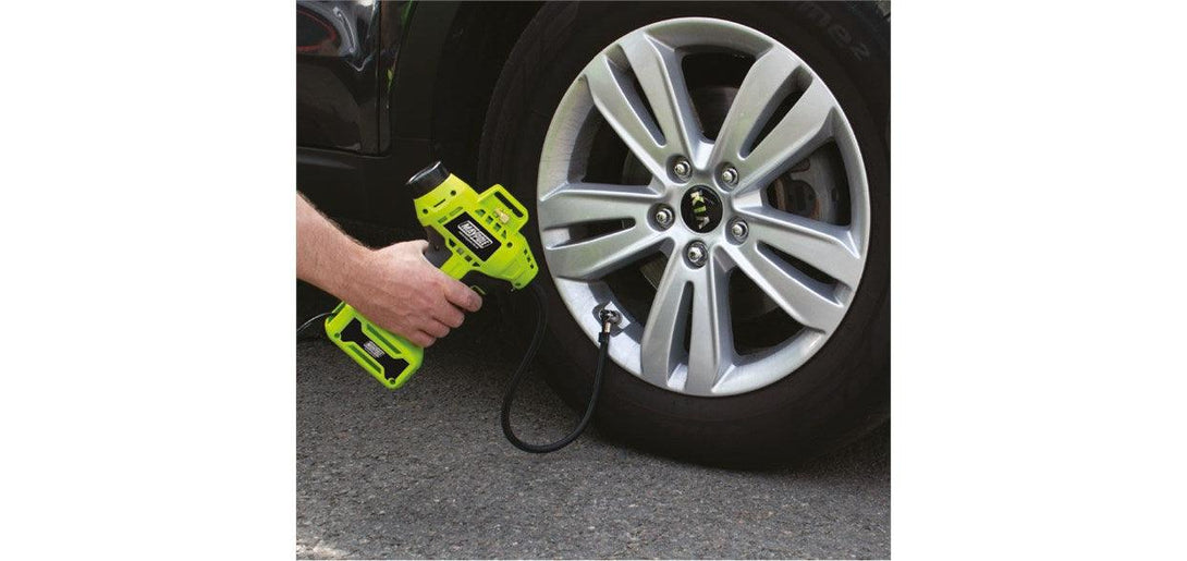 Maypole 12v Handheld Analogue Tyre Compressor With LED Light - Towsure