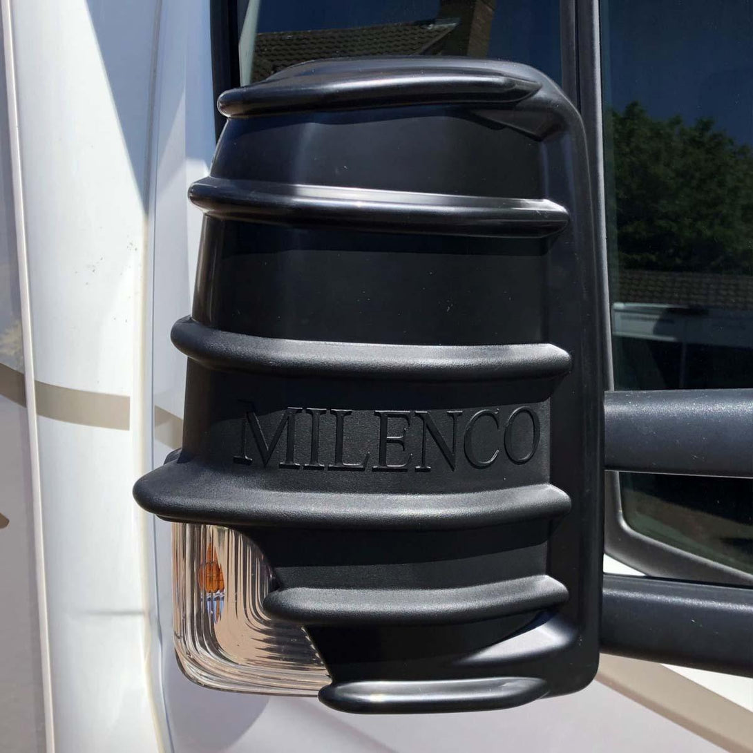 Milenco Mercedes Sprinter Motorhome Wing Mirror Protectors - Black - Towsure