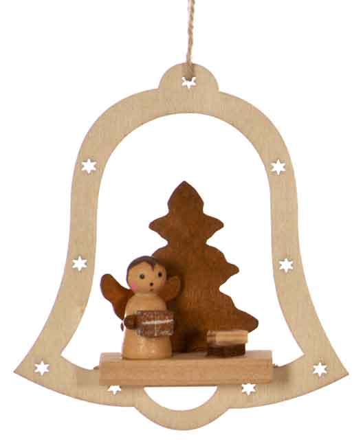 Natural Wooden Christmas Bell Decoration - Towsure