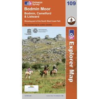 OS Explorer Map 109 - Bodmin Moor Bodmin Camelford & Liskeard - Towsure