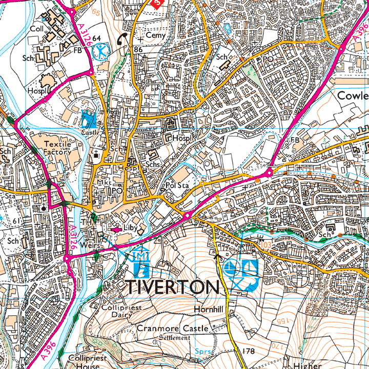 OS Explorer Map 114 - Exeter & the Exe Valley Crediton Tiverton ...