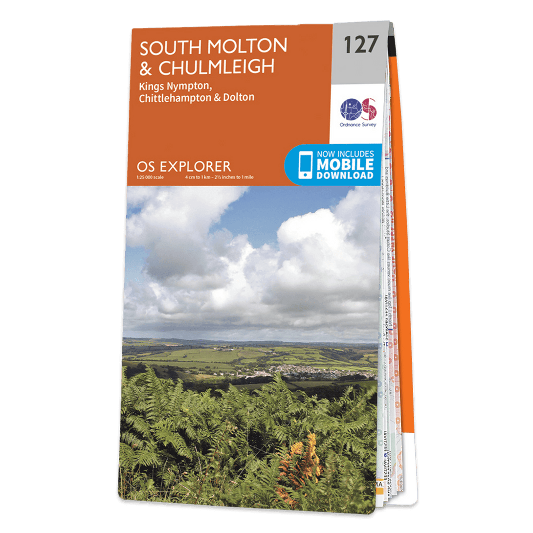 OS Explorer Map 127 - South Molton & Chulmleigh King?s Nympton Chittlehampton & Dolton - Towsure