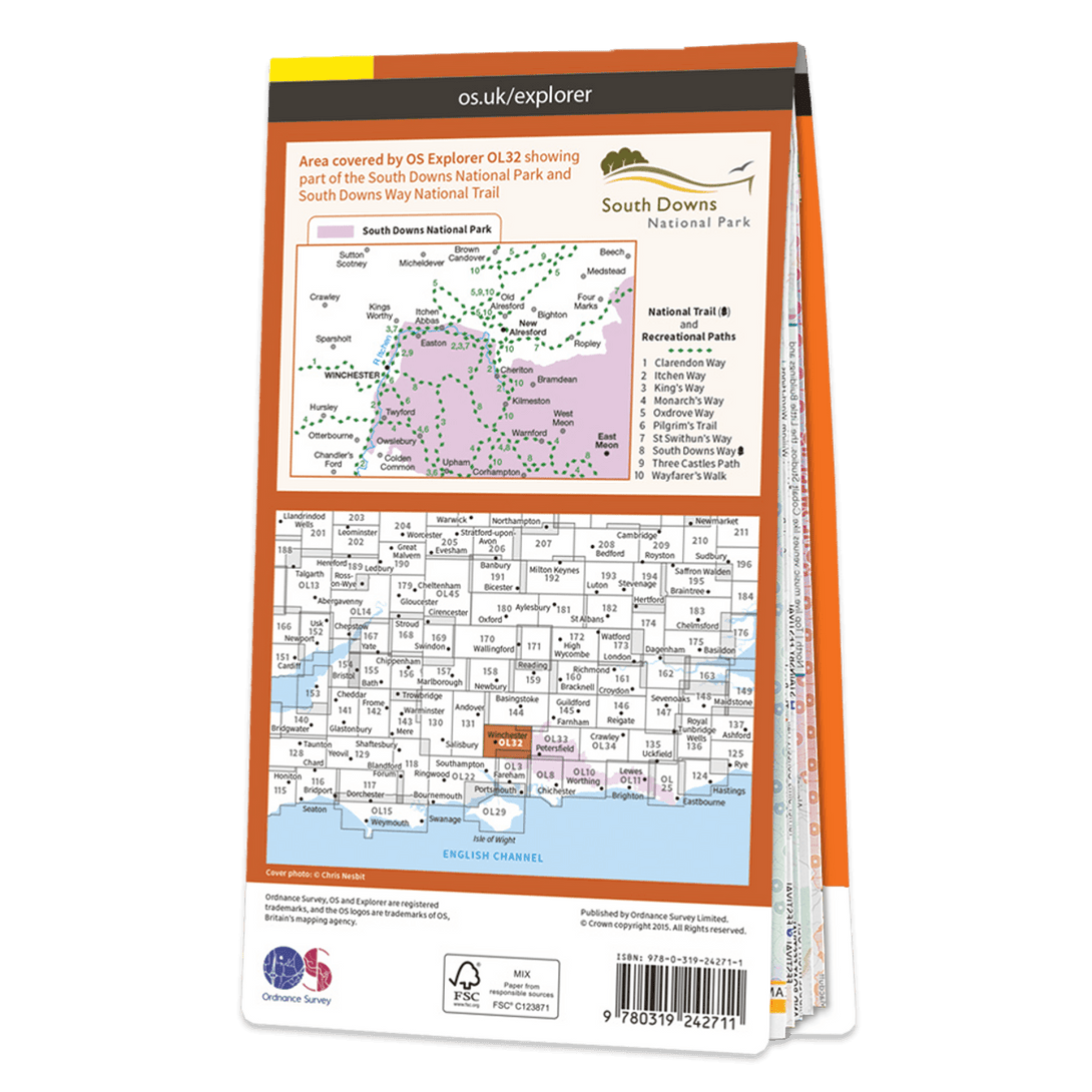 OS Explorer Map 132 - Winchester New Alresford & East Meon - Towsure