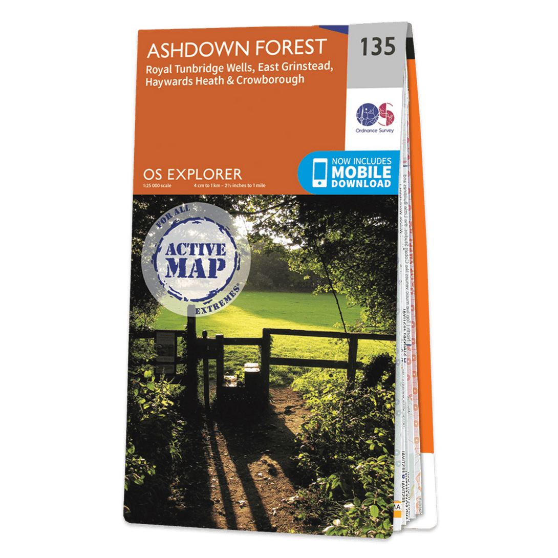 OS Explorer Map 135 - Ashdown Forest Royal Tunbridge Wells East Grinstead Haywards Heath & Crowborough - Towsure