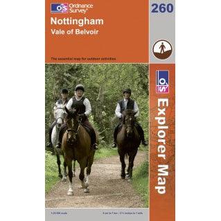 OS Explorer Map 260 - Nottingham Vale of Belvoir - Towsure