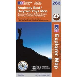 OS Explorer Map 263 - Anglesey East Beaumaris Amlwch & Menai Bridge - Towsure