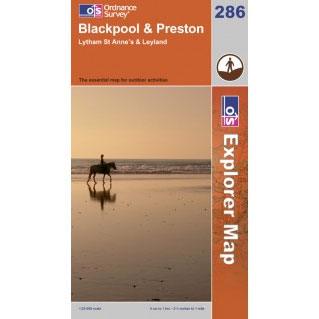 OS Explorer Map 286 - Blackpool & Preston Lytham St Anne?s & Leyland - Towsure