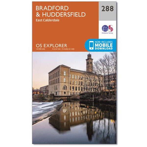 OS Explorer Map 288 - Bradford & Huddersfield East Calderdale - Towsure