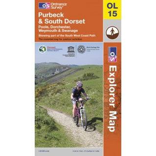 OS Explorer Map OL15 - Purbeck and South Dorset Poole Dorchester Weymouth & Swanage - Towsure