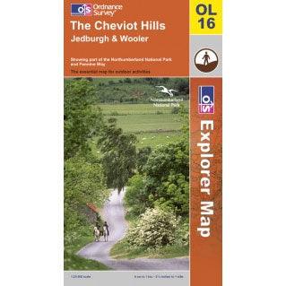 OS Explorer Map OL16 - The Cheviot Hills Jedburgh & Wooler - Towsure