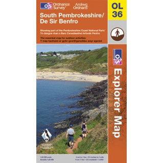 OS Explorer Map OL36 - South Pembrokeshire - Towsure