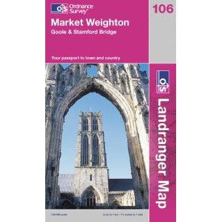 OS Landranger Map 106 Market Weighton Goole & Stamford Bridge - Towsure