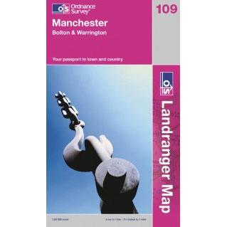 OS Landranger Map 109 Manchester Bolton & Warrington - Towsure