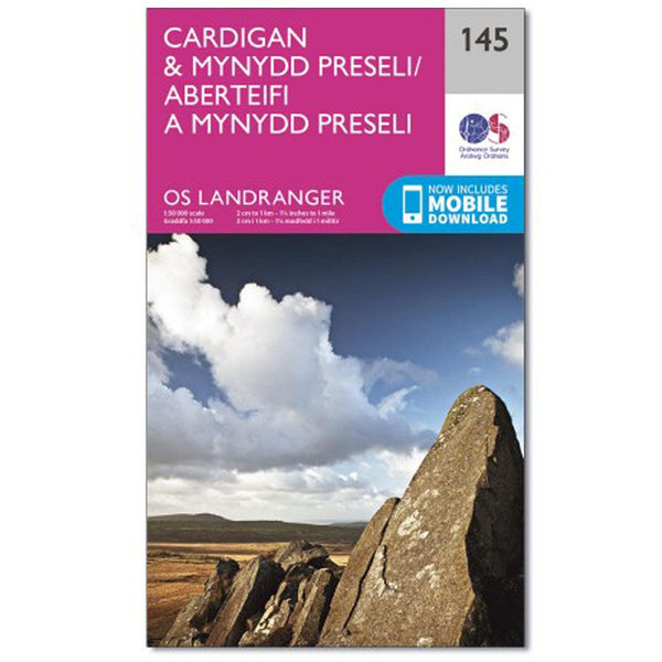 OS Landranger Map 145 Cardigan & Mynydd Preseli - Towsure