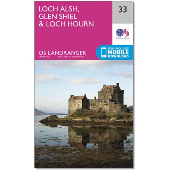 OS Landranger Map 33 Loch Alsh Glen Shiel & Loch Hourn - Towsure