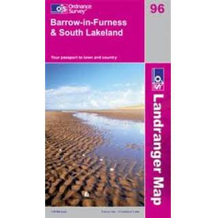 OS Landranger Map 96 Barrow-in-Furness & South Lakeland - Towsure