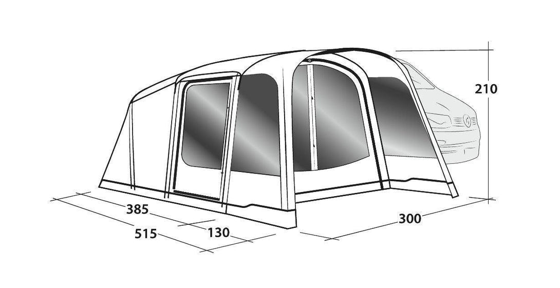Outwell Blossburg 380 Air Driveaway Awning - Towsure