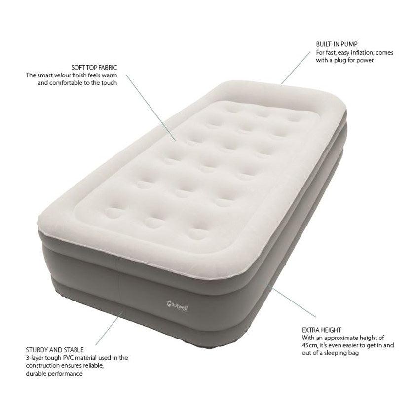 Outwell Flock Superior Double Airbed With Built-In Pump - Towsure