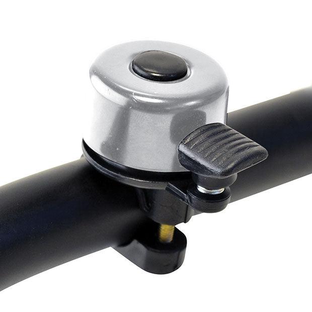 Evo Ringer Mini Bell Silver Oxford Alloy Mini Flick Bicycle Bell - Silver - 'Ping' Type