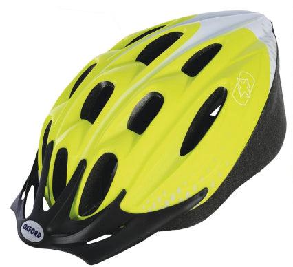 Oxford Cycle Helmet F15 Yellow/White 53-57cm - Towsure
