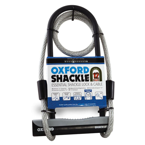 Oxford Shackle 12 Duo Cycle Lock - Shackle with Cable - Towsure