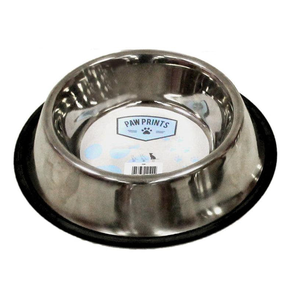 Paw Prints Pet Bowl - Stainless Steel (25cm)