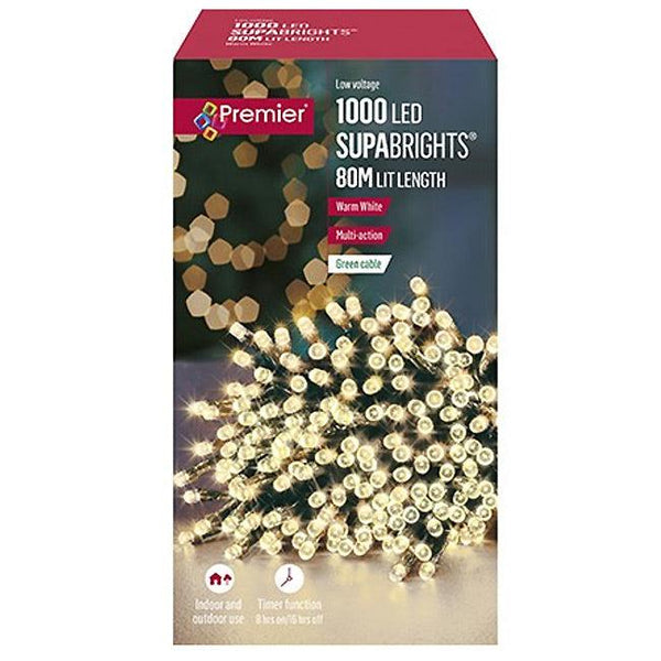 Premier 1000 Multi-Action LED Christmas Lights - Warm White - Towsure