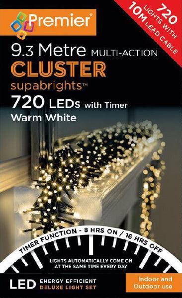 Premier 720 Multi-Action Clusters Warm White With Timer - Towsure