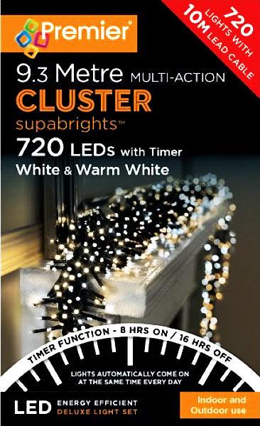 Premier 720 Multi-Action LED Cluster Warm White / White With Timer - Towsure