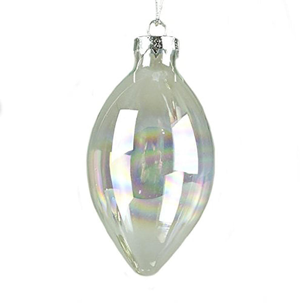 Premier Decorations 100 mm Clear Glass Olive Bauble
