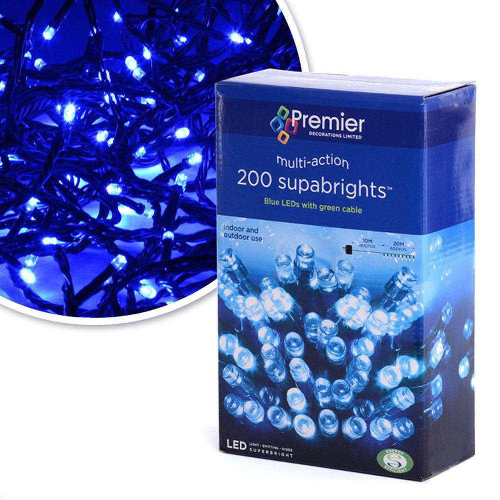 Premier Decorations Supabright 200 LED Blue Lights