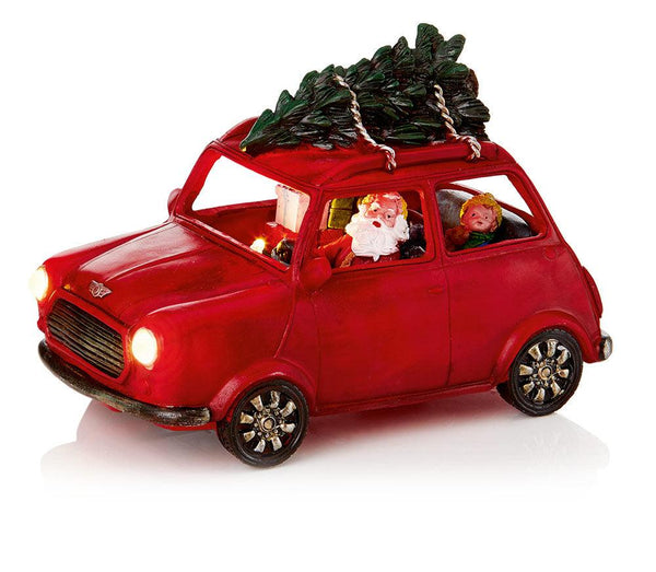 Premier Decorations 23 cm Santa Driving a Mini Cooper