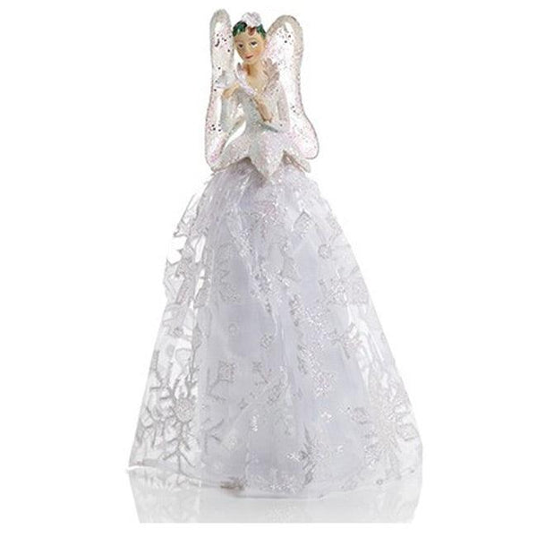 Premier Decorations 25cm Tree Top Fairy with Dove - Silver and White - Towsure