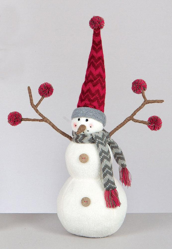 Premier Decorations 29cm Snowman With Twiggy Arms