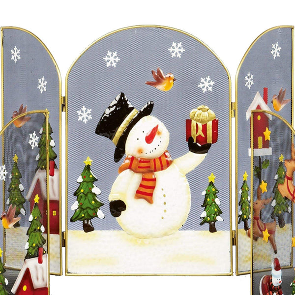 Premier Decorations 49 cm Fireguard With Snowman