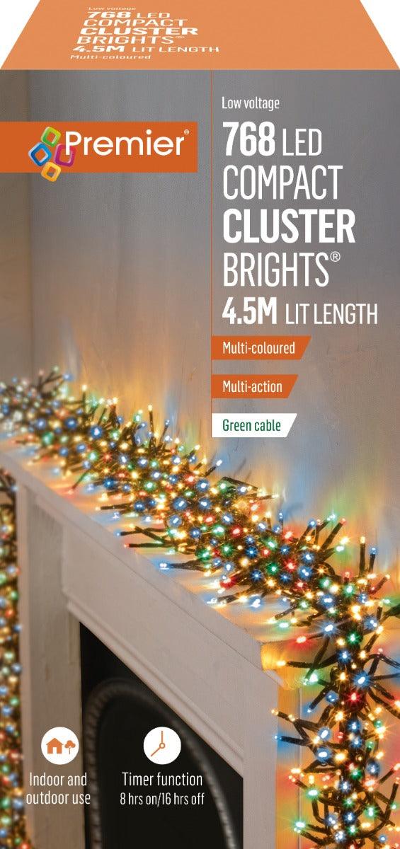 Premier Decorations 768 LED Compact Cluster Lights - Multi Colour - Towsure