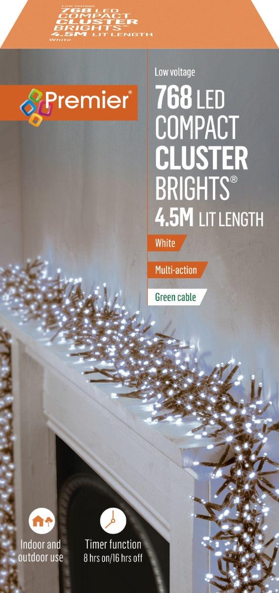 Premier Decorations 768 LED Compact Cluster Lights - White - Towsure