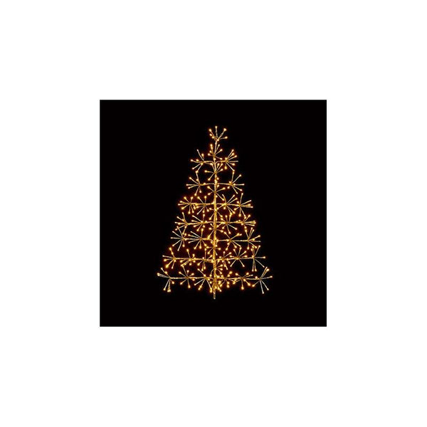 Premier Decorations 90cm Tree Starburst with LEDs and Timer - Gold/Warm White - Towsure